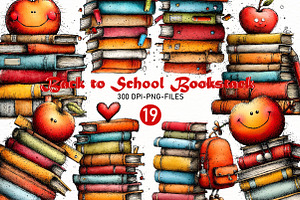 Back to School Book Stack Clipart, a Seasonal Illustration by Designworld