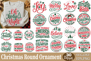 Christmas Round Ornament SVG Bundle, an Object Graphic by DollarSmart