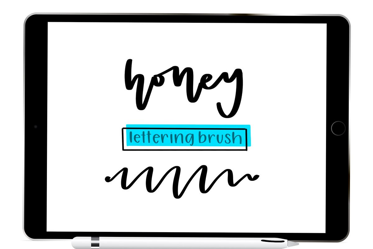 Honey Procreate Lettering Brush, a Brush Add-On by Blue Strawberry Studio (Photo 1 of 6)