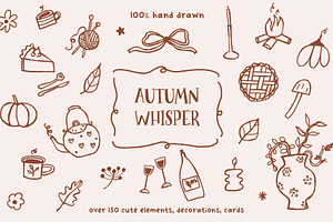 AUTUMN WHISPER hand drawn line art