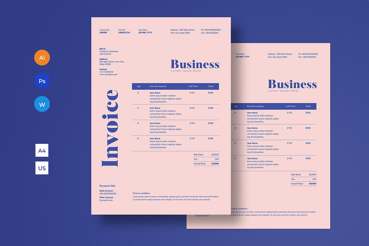 Invoice Template, a Stationery Template by Guuver (Photo 1 of 4)
