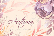 Autumn Floral Watercolor Clipart, a Decorative Illustration by LenArt (Thumbnail 1 of 18)