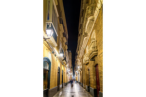 Narrow street in the old town of Cadiz - Spain, an Architecture Photo by Leonid Andronov