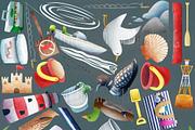 At the Lake coastal Clipart PNG Set, an Animal Illustration by Art by Angele G (Thumbnail 2 of 6)
