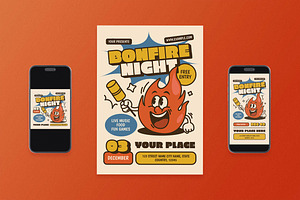 Vintage Bonfire Night Flyer Set, a Flyer Template by Aiyari Graphic