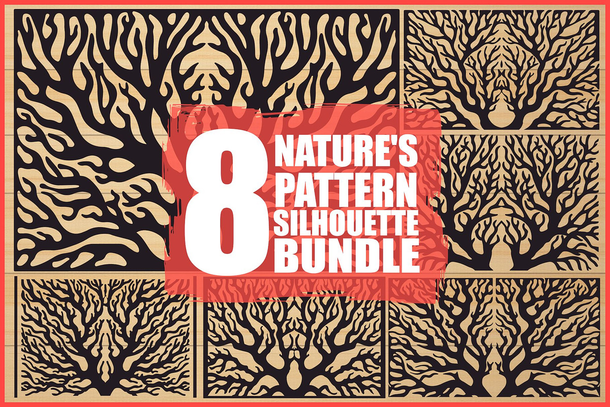 Nature Pattern Silhouette Files, an Illustration by hafijul (Photo 1 of 9)