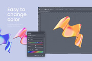 3D Glass Waves - 93 illustrations, an Object Graphic by assetpro.design (Thumbnail 9 of 15)