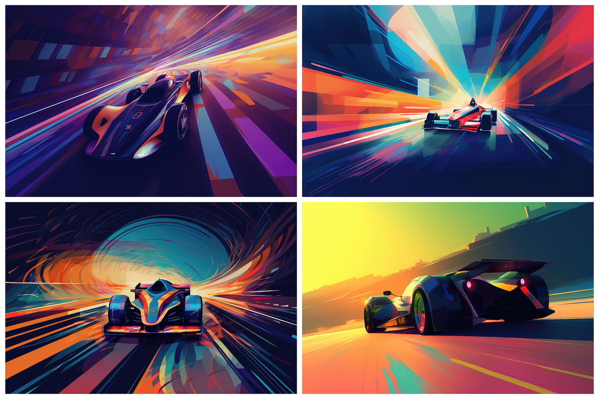 20 Colorful Race Car Illustrations, an Illustration by HipFonts (Photo 4 of 6)