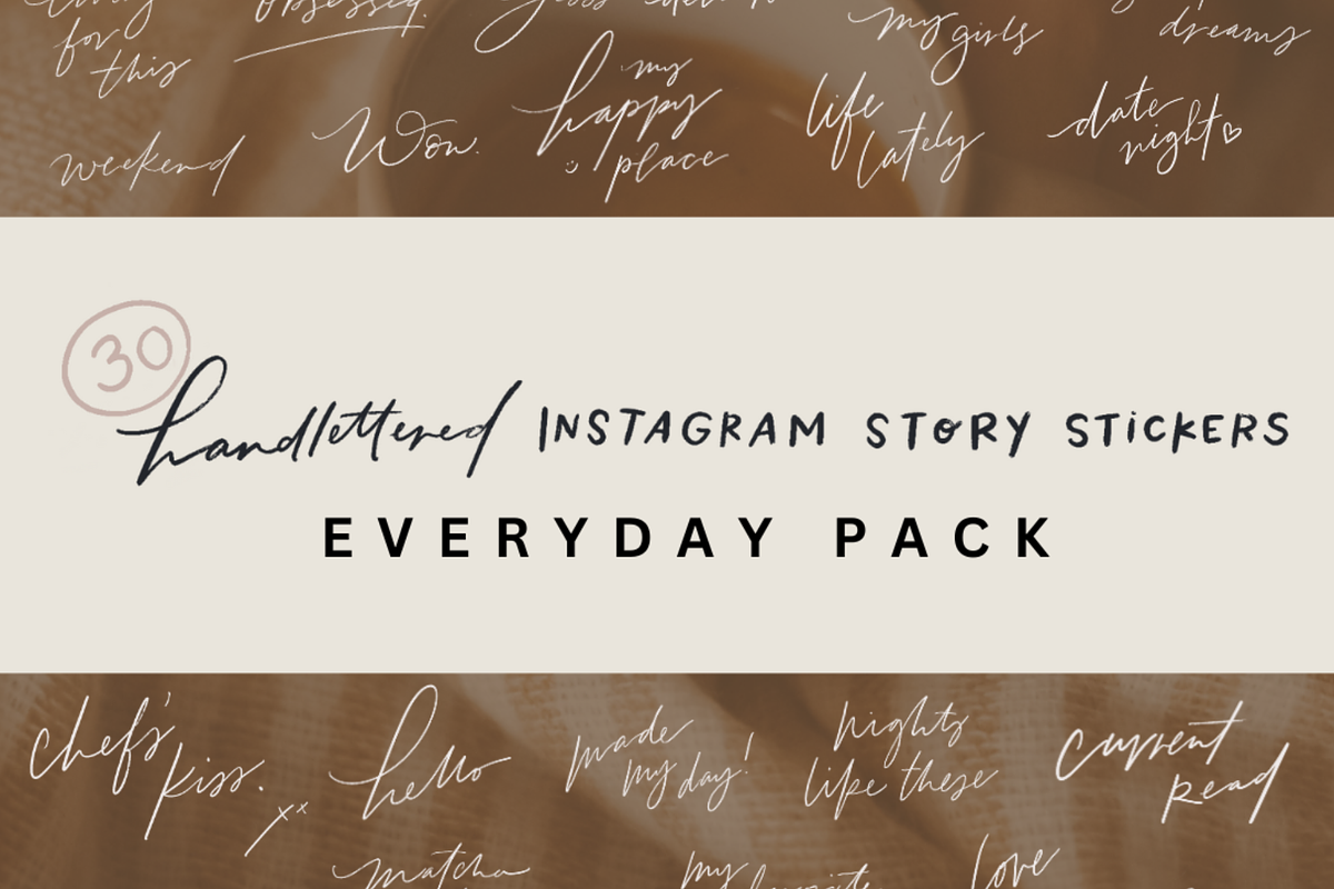 30 Everyday Instagram Story Stickers, a Decorative Illustration by Joyscript (Photo 1 of 7)