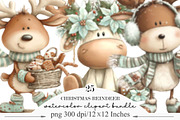 Cute Christmas Reindeer Clipart, a Seasonal Illustration by Designking (Thumbnail 1 of 5)