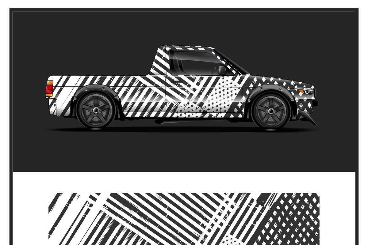 Sleek Striped Truck Wrap, an Object Illustration by CarWrap design (Photo 4 of 4)