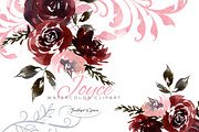 Burgundy Florals, Wreaths, an Illustration by Feather Grace Designs (Thumbnail 1 of 13)