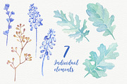Watercolor leaves, berries, flowers, an Object Graphic by Irina Diasli (Thumbnail 4 of 6)