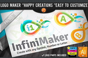 Flat 3D Infinity Logo Maker Set