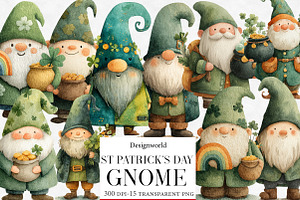 St Patrick’s Day gnome clipart, an Illustration by Designworld