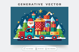 A festive truck loaded with vibrant, a Graphic by Iftikhar Alam