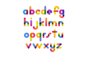 Overlapping Colorful Font