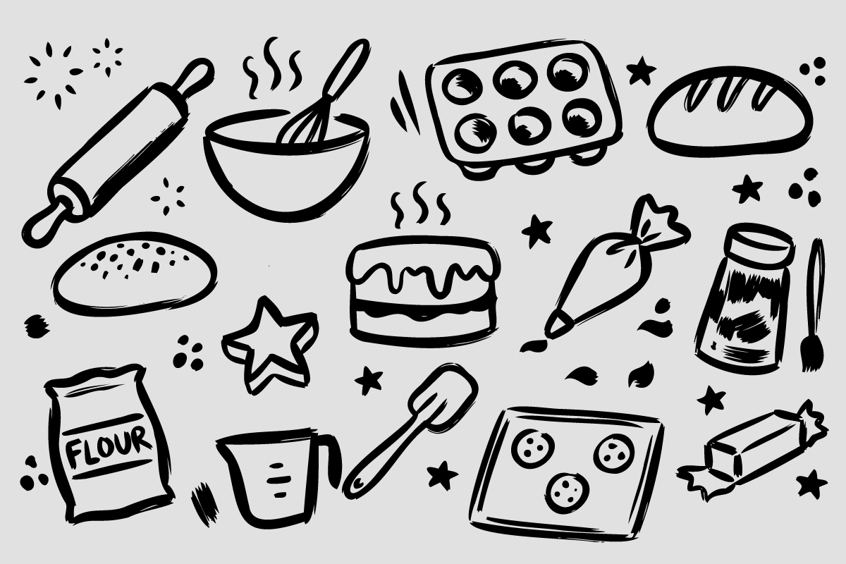 Food & Kitchen Hand-Drawn Doodle, a Food Illustration by Huza Studio (Photo 6 of 10)
