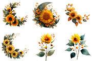 Sunflower Clipart, an Illustration by DreamArtGraphic (Thumbnail 4 of 4)