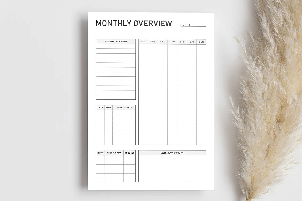 Monthly Overview, a Stationery Template by DesignDevisers (Photo 4 of 10)