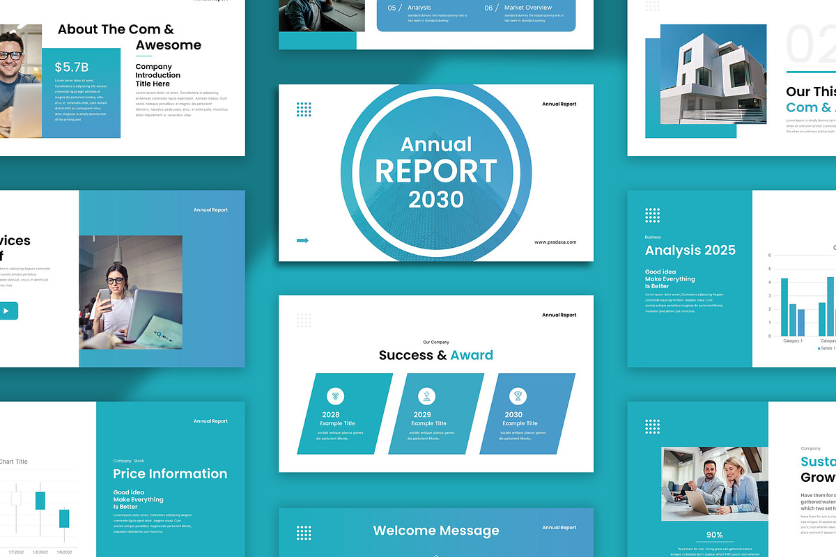 Annual Report Presentation Template preview 4
