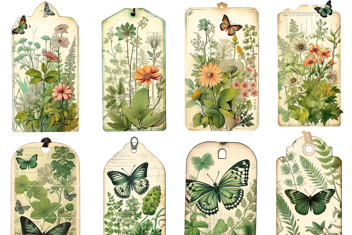 Vintage Botanical Digital Paper, a Background Graphic by BusyDaydesign (Photo 4 of 8)