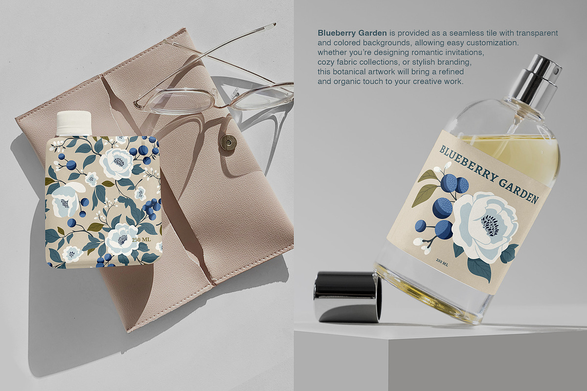 Blueberry Garden Elegant Pattern, a Pattern Graphic by Mariia Kovalchuk (Photo 7 of 12)