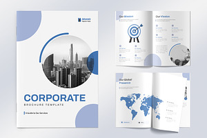 Corporate Brochure Layout with Blue, a Brochure Template by graphypix