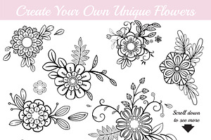 110 Floral Brushes For Illustrator