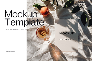Peach & Rosé 5x7 Mockup – PSD File