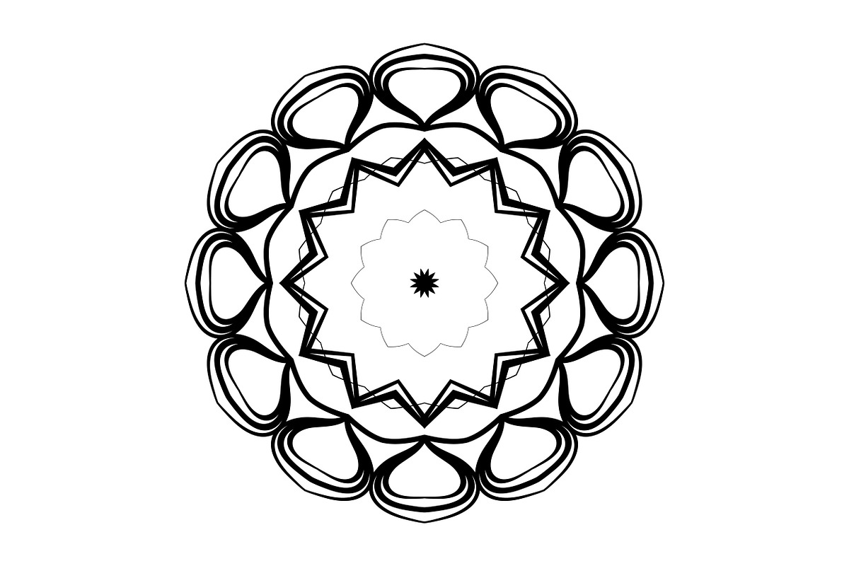 Black and White Mandala Patterns Set, a Decorative Illustration by NJ Himel (Photo 6 of 101)