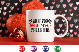 Will You Be My Valentine Typography