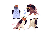 Funny owls, forest birds set, an Animal Illustration by PaperTrident (Thumbnail 5 of 6)