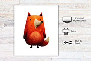Watercolor Quirky Fox Clipart Bundle, an Illustration by Canvas Craft (Thumbnail 8 of 8)