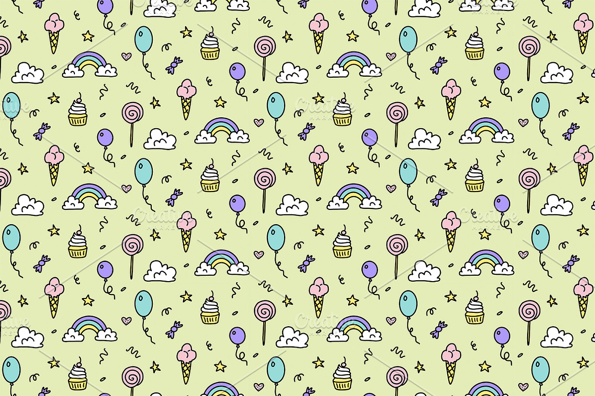Happiness & Unicorns patterns, a Pattern Graphic by Lyolya Profitrolya (Photo 3 of 3)