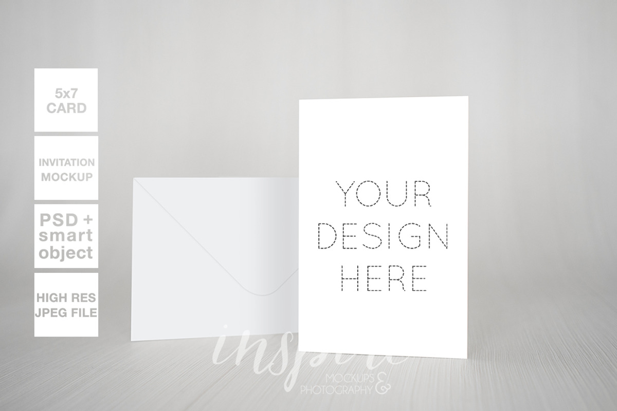 5x7 Card/Invitation Nordic Mockup, a Print Template by Inspire Mockups (Photo 4 of 10)