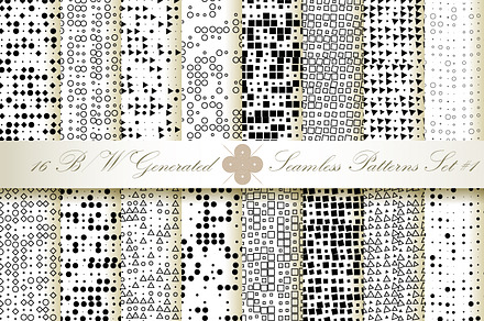 16 B&W Seamless Generated Textures#1