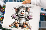 Watercolor summer cats clipart, an Illustration by SinaCreation (Thumbnail 7 of 9)