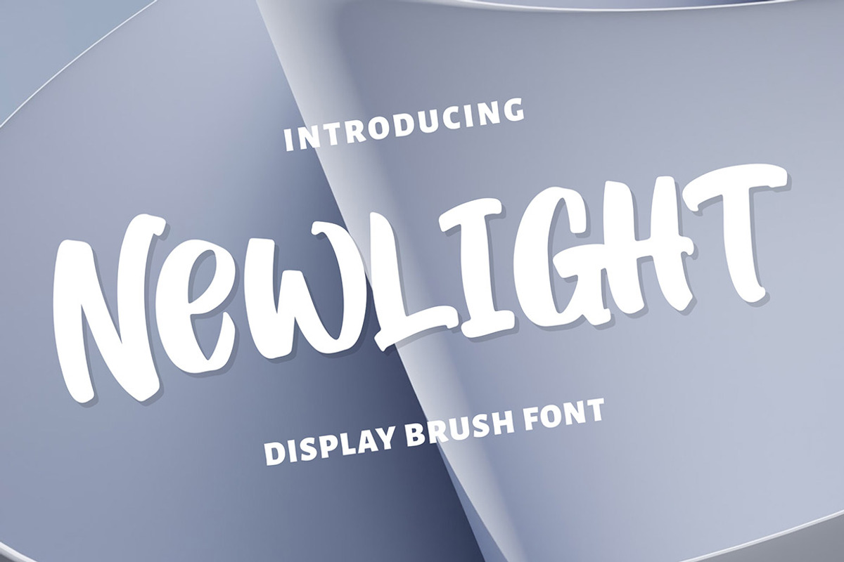 Newlight - Display Brush Font, a Handwritten Font by Weape Studio (Photo 1 of 7)
