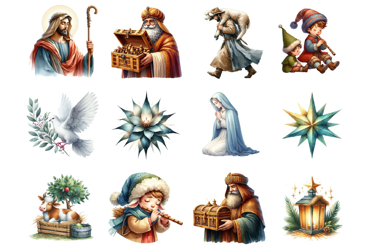 Christmas Nativity Clipart, an Illustration by Design Market (Photo 2 of 3)