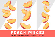 Flying cut peaches, an Object Graphic by Fruits+Veggies (Thumbnail 1 of 3)