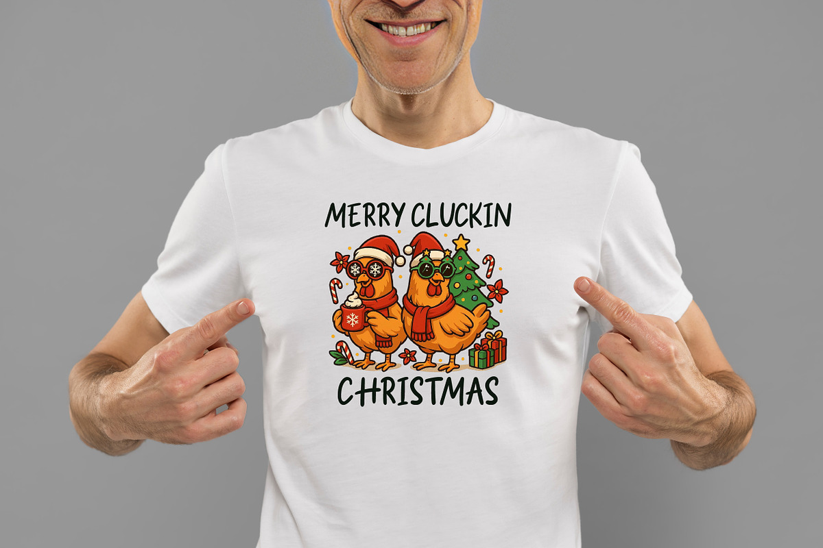 Merry Cluckin Christmas Chicken PNG, an Illustration by Daily.Designs (Photo 2 of 5)