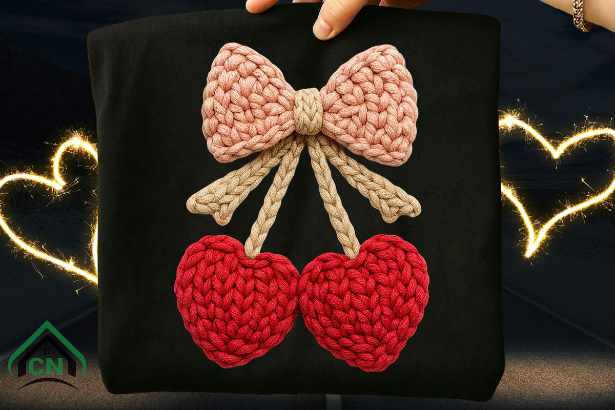 Knitted Valentine Cherry Coquette, an Illustration by Craft Nest (Photo 3 of 6)