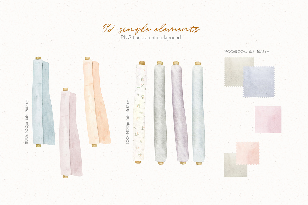 Sewing Supplies Clipart, an Illustration by Julia M. Watercolor (Photo 9 of 13)