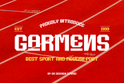 Garmens - Sport Font, a Sans Serif Font by QR Design Studio (Thumbnail 1 of 7)