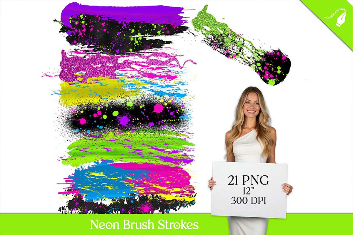 Neon Brush Strokes Clipart, an Object Graphic by Creative Matrix82 (Photo 1 of 5)