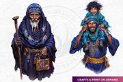 Berber Tuareg Man clipart set, a Person Illustration by ThatsDesignArt (Thumbnail 8 of 10)