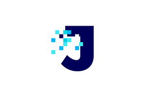 j letter pixel mark digital 8 bit, a Branding & Logo Template by VASTARD STUDIO