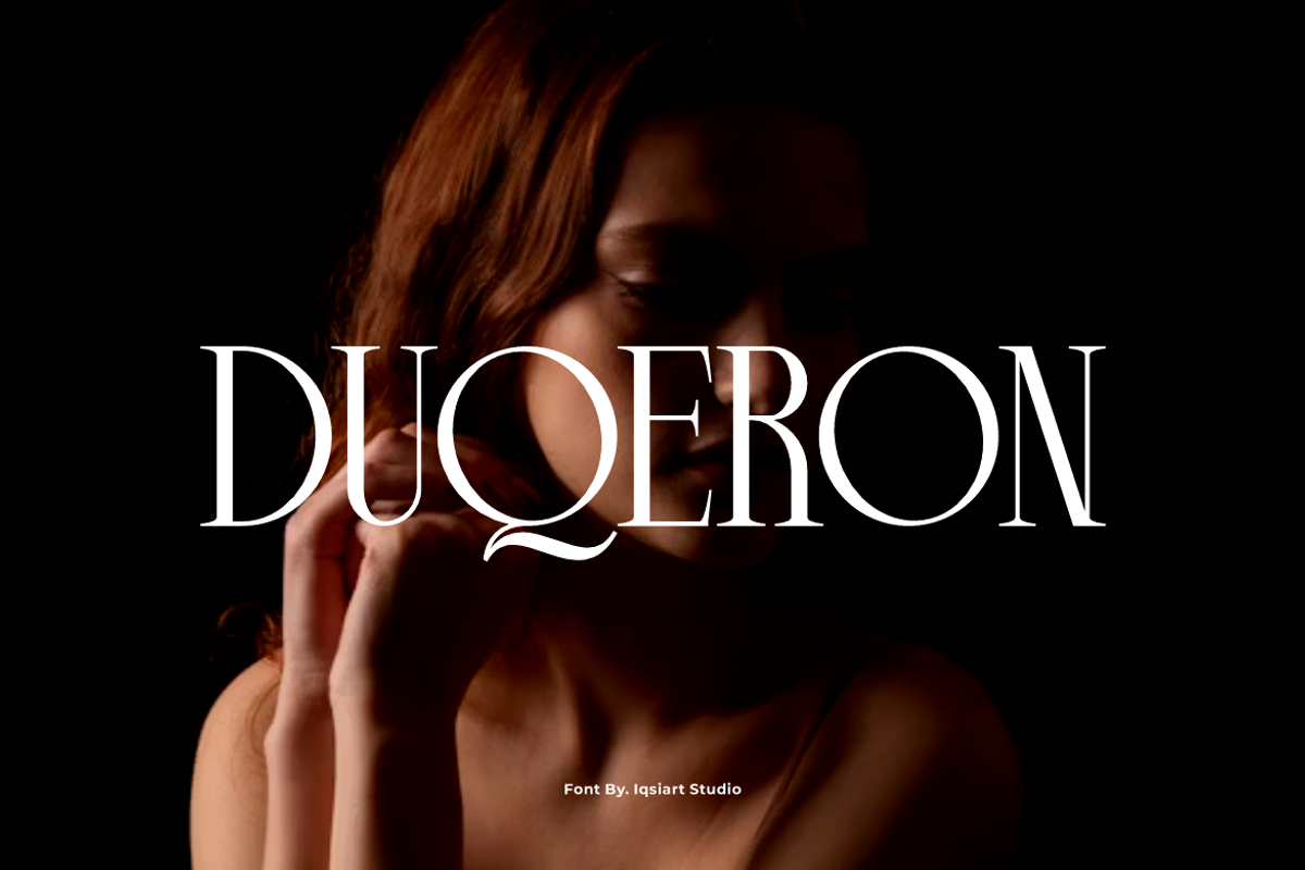 Duqeron - Modern Elegant Font, a Serif Font by Iqsiart Studio (Photo 1 of 7)