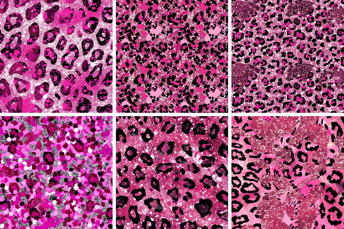 Pink Glitter Leopard Spots Patterns, a Pattern Graphic by PrintablesByFranklyn (Photo 3 of 4)